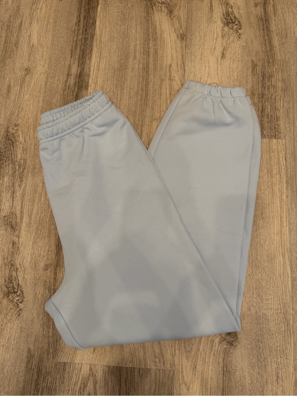 An Action A Day Small Baby Blue 100% Cotton Sweatpants NWOT